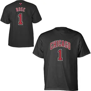 Chicago Bulls Men's Black Game Derrick Rose Time T-Shirt -