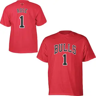 Chicago Bulls Men's Red Game Derrick Rose Time T-Shirt -