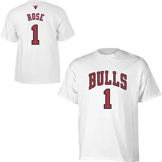 Chicago Bulls Men's White Game Derrick Rose Time T-Shirt -